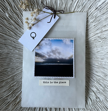 Load image into Gallery viewer, a hand stitched photo on a beautifully packaged present 
